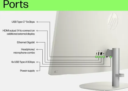 HP 24-cr0025in All in One PC (AMD Ryzen 5 7520U/ 16 GB RAM/ 512 GB SSD/ Win 11) Image-5